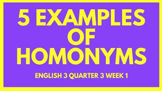 Homonyms 5 examples [upl. by Notnef392]