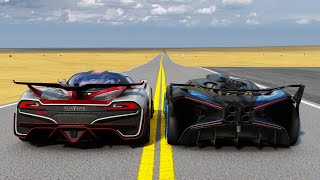 10000HP Bugatti Bolide vs 10000HP SSC Tuatara TOP SPEED RACE [upl. by Katalin413]