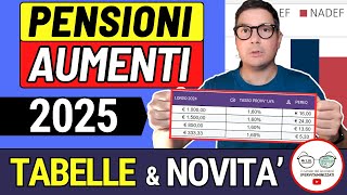 ULTIM’ORA ✅ PENSIONI ➜ AUMENTI 2025 ANTEPRIMA CALCOLI TABELLE REPORT INPS 📈 NUOVI IMPORTI GENNAIO [upl. by Sidonie]