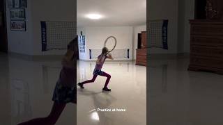 Practice at home for Niky Janouchova 10 years old tennis [upl. by Anaiv573]