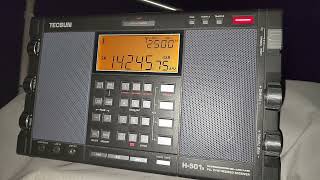 20 meter band HA8IB shortwave amateur radio from Hungary Tecsun H501x Telescopic antenna [upl. by Veleda808]