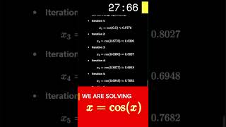 Solve With The Iterative Method Approximating Solutions for x  cosx Made Easy 💡📐 [upl. by Auburn702]