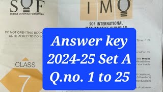 SOF maths Olympiad 202425 class 7 Solution of SET A question 125  class 7 IMO 202425 SET A [upl. by Rance]