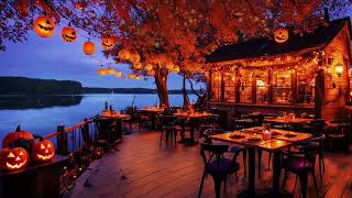 Jazz Relaxing Music  Cozy Fall Coffee Shop 🍂Smooth Jazz Instrumental Music with Crackling Fireplace [upl. by Greer763]