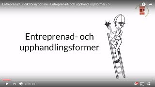 Entreprenad och upphandlingsformer  Entreprenadjuridik för nybörjare del 5 [upl. by Syman]