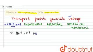 What is an electrogenic pump  Cite two examples  CLASS 11  CELL  THE UNIT OF LIFE  BIOLOG [upl. by Helsell460]