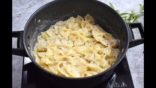 Creamy Farfalle White Sauce Pasta10 min  instant butterfly pasta breakfast  dinner recipe [upl. by Lamahj]