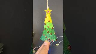 Diy mini Christmas Tree christmasornament christmasdecoration glitterfoamcraft [upl. by Eoin]