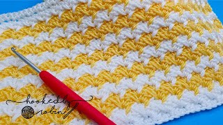 How To Crochet An Easy Stitch  Ideal For Blankets 🧶 [upl. by Darda]