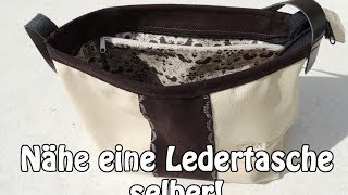 LEDERTASCHE HANDTASCHE SELBER NÄHEN  DIY  Nähen für Anfänger  Tutorial [upl. by Nipsirc979]