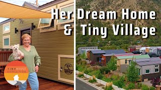 Aging in place in her Dream Tiny Home in Mtn town Tiny House Village [upl. by Assirram]