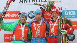 Victory Ceremony Pursuit Men Antholz  23012016 [upl. by Airdnua228]