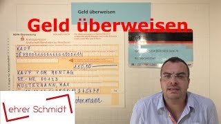 Überweisung ausfüllen  Geld auf ein anderes Konto überweisen  Lehrerschmidt [upl. by Jacquet258]