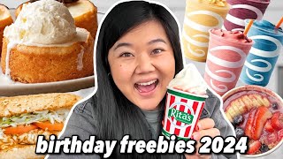 ONLY EATING FREE BIRTHDAY FOOD FOR 24 HOURS 🥳 Birthday Freebies 2024 [upl. by Llekcir]