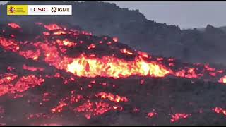 191021 Colada aa en Tajuya Erupción La Palma Instituto Geológico y Minero de España IGMECSIC [upl. by Meer710]