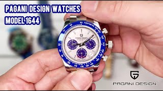 Pagani Design Mens Quartz Watches Summer Blue Ceramic Bezel Seiko VK63 Daytona Homage Watch PD1644 [upl. by Anoval61]