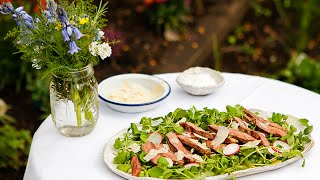 Lisa Faulkner  Steak Tagliate with pea shoot salad [upl. by Rehttam37]