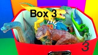 DINOSAUR Box 3 TOY COLLECTION Jurassic World T rex Spinosaurus Toy Review SuperFunReviews [upl. by Alison]