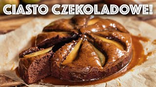 CZEKOLADOWE CIASTO z gruszkami i karmelem Prosty przepis  Sugarlady [upl. by Enitsirhc]