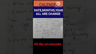 Calendar reasoning reasoningtricks forallcompettativeexamsimportantforexams calendar [upl. by Margalit]