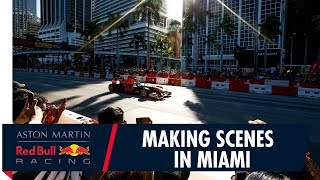 F1 Festival Miami  Patrick Friesacher Makes Scenes On The Streets [upl. by Nraa]