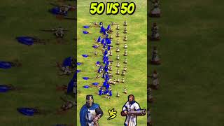 50 Elite Teutonic Knights vs 50 Elite Janissaries AoE2 Shorts [upl. by Rodrique]