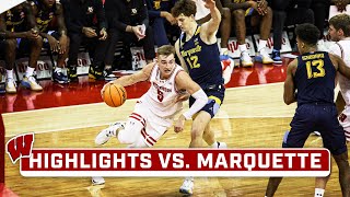 Marquette at Wisconsin  Highlights  Big Ten Mens Basketball  Dec 2 2023 [upl. by Ahsad]