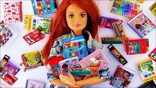 Muchos Útiles Ecolares para Barbie Manualidades para Muñecas Regreso a Clases [upl. by Llednol]