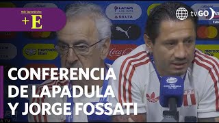 Gianluca Lapadula y Jorge Fossati dan conferencia de prensa  Más Espectáculos HOY [upl. by Nelyahs]