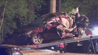 2 killed 3 rushed to hospital in singlevehicle crash in Alpharetta police say [upl. by Lednew91]