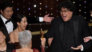 Parasite wins Oscar for Best Picture in Academy first as Bong Joon Ho scoops up three awards [upl. by Ruamaj92]