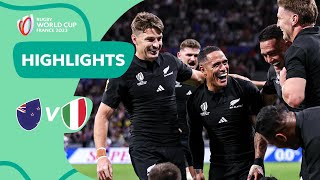 Smith hattrick in 14try blitz  New Zealand v Italy  Rugby World Cup 2023 Highlights [upl. by Buffum]