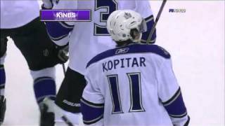 Anze Kopitar saucers Dustin Brown finishes 122710 [upl. by Obaza]