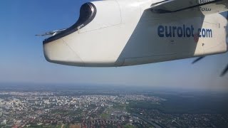 Eurolot Dash 8Q400  Takeoff at Warsaw Airport [upl. by Marrilee480]