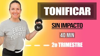 Tonificar Todo el Cuerpo Sin Impacto  2o Timestre  40 minutos sientetejoven [upl. by Llertnov665]