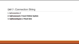 Day 7  Connection String ASPNET to SQL Server [upl. by Berta102]