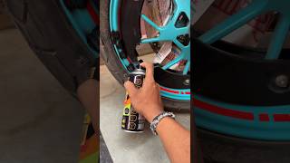 BIKE RIM COLOR CHANGE IN HOME 🛞WHEELS COLOUR SPRAY ￼ [upl. by Aidnis531]