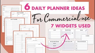 6 Daily Planner Templates for Commercial Use  Planner Tutorial skip to 4 min [upl. by Olsewski]