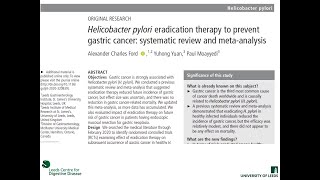 Helicobacter pylori eradication therapy to prevent gastric cancer [upl. by Jerrine]