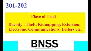 Clause 201202 BNSS Trial of offences Dacoity Theft Extortion Cheating by Communication [upl. by Astraea]