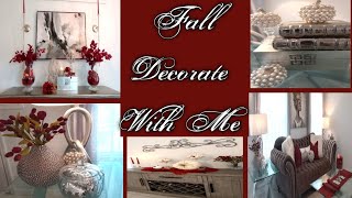 🍁Fall Credenza StylingLiving Room Tour 2024 tablescapetuesdays24 burgundyandivory [upl. by Tabshey267]