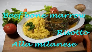 How to make Risotto Alla milanese ඇතිලිය Beef bone marrow Sinhala English Recipe [upl. by Irap]