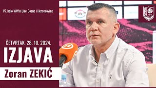 Izjava prije utakmice 15 kola WWin Lige BiH  Zoran Zekić [upl. by Kristof]