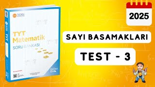 345 TYT MATEMATİK SORU BANKASI ÇÖZÜMLERİ  SAYI BASAMAKLARI  TEST 3  2025 [upl. by Airbma386]