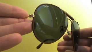 Vintage RayBan Outdoorsman 62 mm Bausch amp Lomb  Leathers [upl. by Rolyat2]