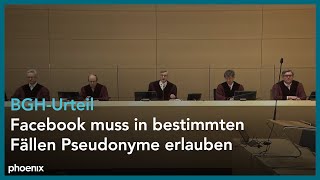 BGHUrteil Facebook muss in bestimmten Fällen Pseudonyme erlauben [upl. by Atinot]