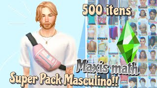 MEGA PACK CC FOLDER MAXIS MATH MASCULINO  Cabelos Roupas Acessórios e MAIS  The Sims 4 [upl. by Nolie]