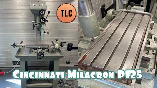 Cincinnati Milacron PF25 Table Feed Milling Machine Mill Fräsmaschine Fräsmaskin Fräse [upl. by Ayaros273]