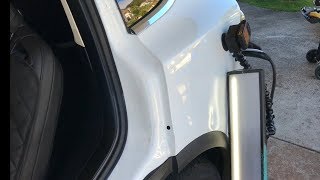 Tesla Model X Paintless Dent Repair Drilling Access Hole  PDR Hawaii [upl. by Noved356]