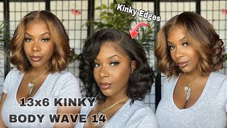 Wigs Show amp Tell Sensationnel Kinky Edge 13x6 HD Lace Wig  Kinky Body Wave 14  HairSoFlyShop [upl. by Eerised560]